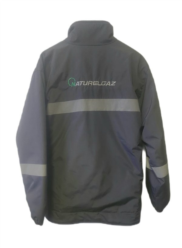 Gri Parlak Baskılı Kışlık Parka Kod 007